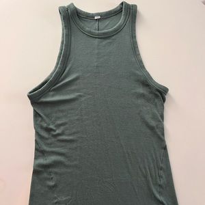 Women’s Lululemon High Neck Tank Top, Ribbed, Size 8, Sage Green